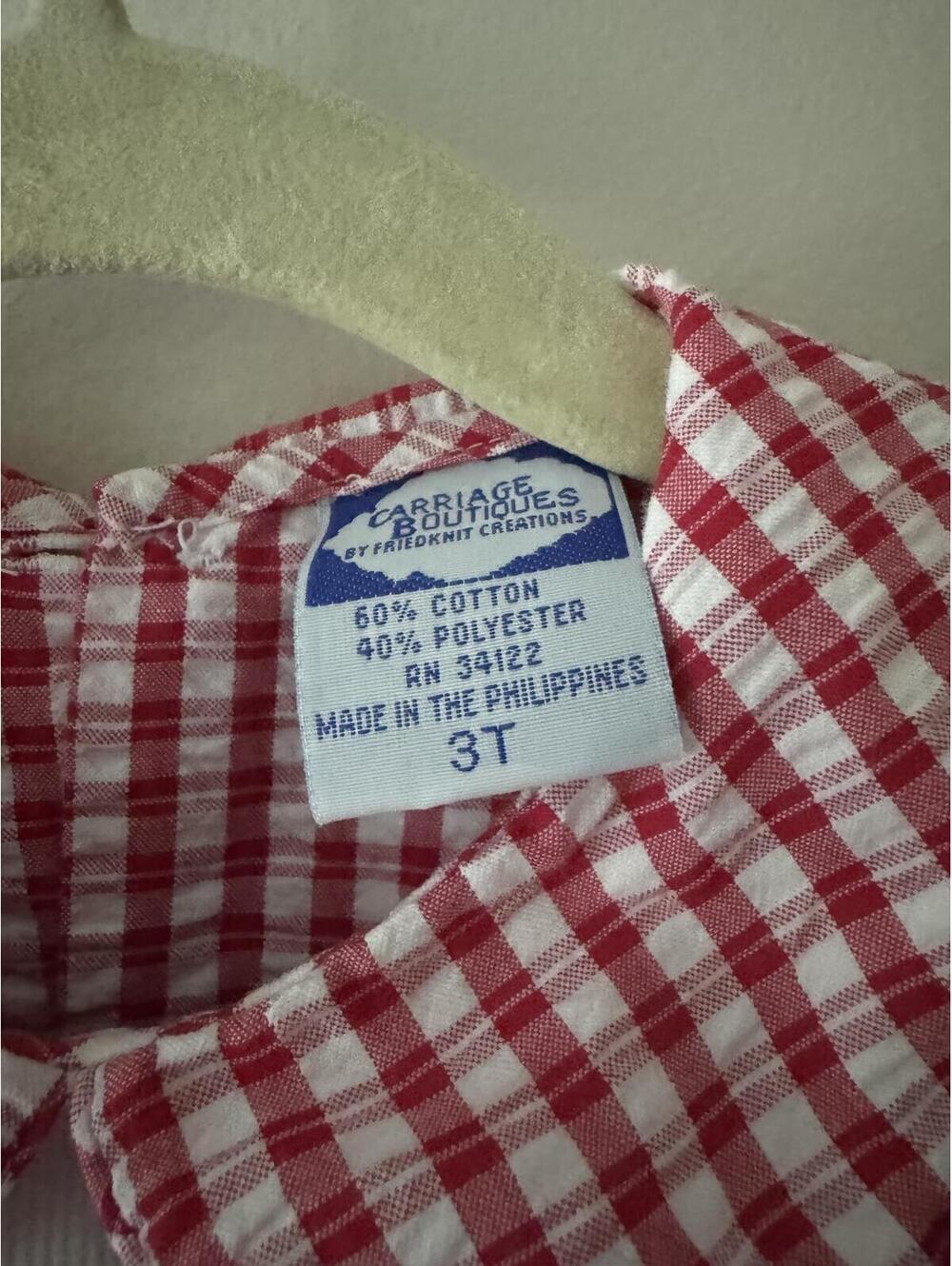 The Carriage boutique gingham plaid watermelon dress - Picture 2 of 3
